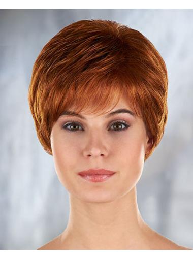 Auburn Curly Synthetic Exquisite Lace Wig Short Hair