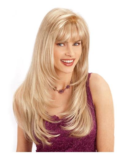 Blonde Layered Long Ideal Synthetic Wigs For Sale