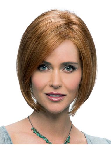 10 Inches Popular Auburn Straight Bob Lace Front Synthetic Fiber Wigs