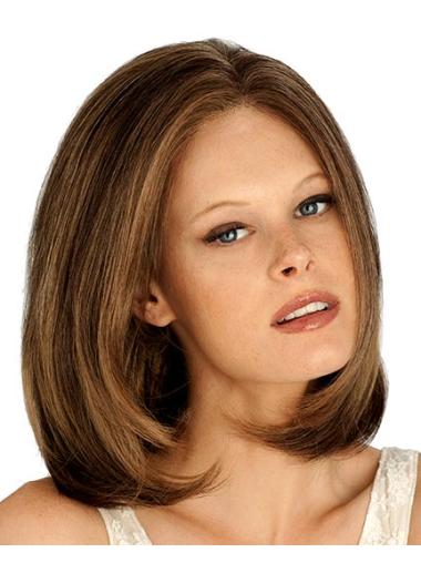 Amazing Auburn Straight Chin Length Wigs For Older Women
