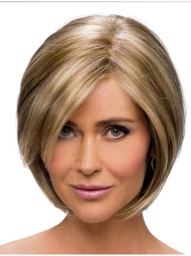 Straight Chin Length 10 Inches Ideal Monofilament Wigs