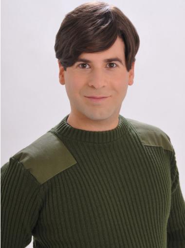 Lace Front 6 Inches Straight Human Hair Men Wigs