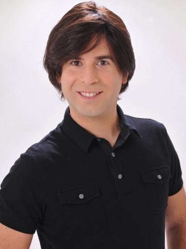 Lace Front Straight 8 Inches Human Hair Men Wigs