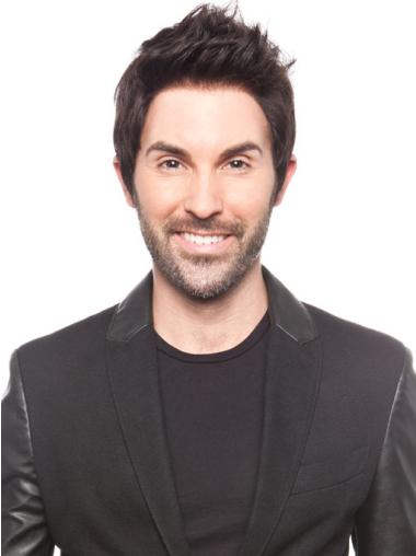 Remy Human Hair Short Without Bangs Straight Wigs For Men