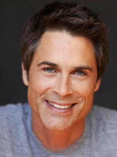 Brown Capless Straight Short Mens Wigs Realistic