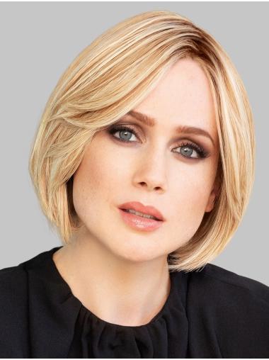 Human Hair Wigs Full Wig Blonde 100% Hand-tied Straight Bobs Wigs