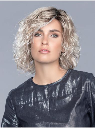 Curly Lace Wig Monofilament Layered Shoulder Length Wigs