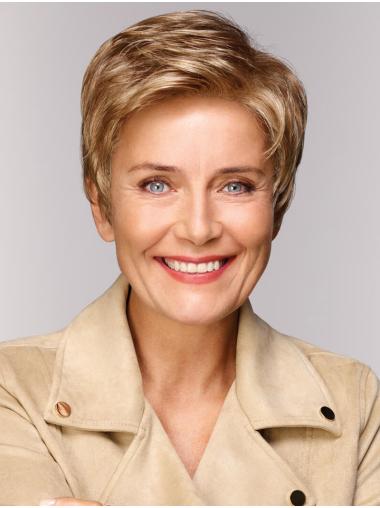 Ladies Wig Wavy Boycuts Blonde Capless Wigs