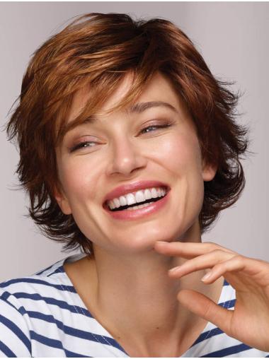 Short Auburn Wig Wavy Layered 8" Synthetic Wigs
