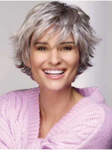 Grey Style Wig Wavy Short Salt And Pepper Wigs