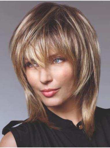 Medium Style Hair Wigs Bobs Straight 12" Blonde Wigs