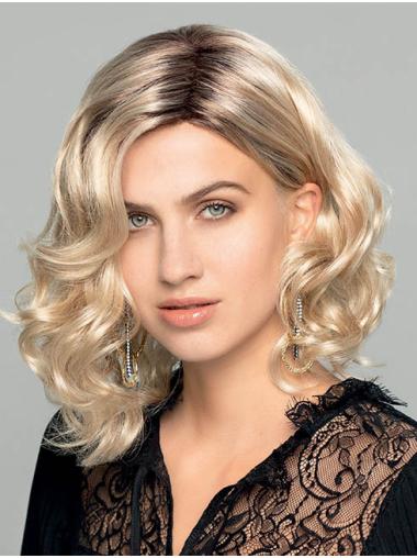 Lace Front Synthetic Wavy Exquisite Shoulder Length Blonde Bob Wig