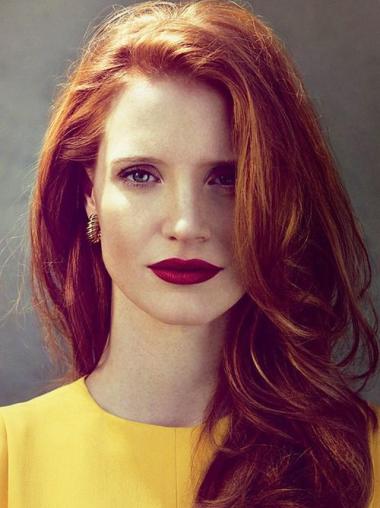 Full Lace Long Cheapest Jessica Chastain Real Hair Human Wigs