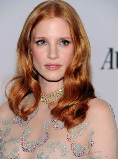 Softest Human Hair Wigs Full Lace Popular Jessica Chastain