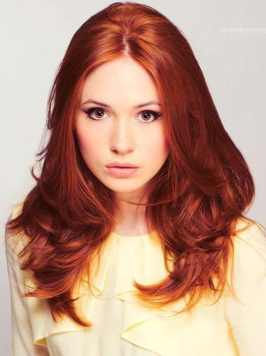Capless Wavy Remy Real Hair Wig Hairstyles Karen Gillan
