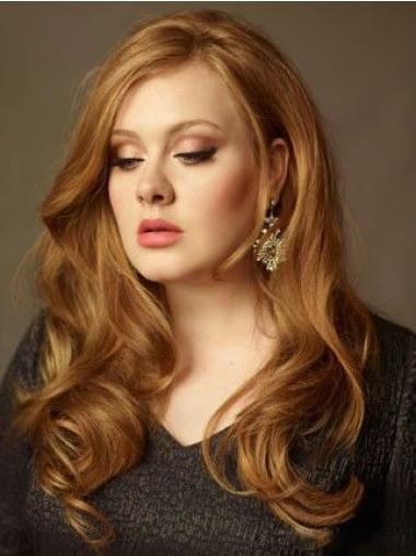 Long Real Human Hair 100% Hand-Tied Copper 20" Affordable Adele Adkins Wigs