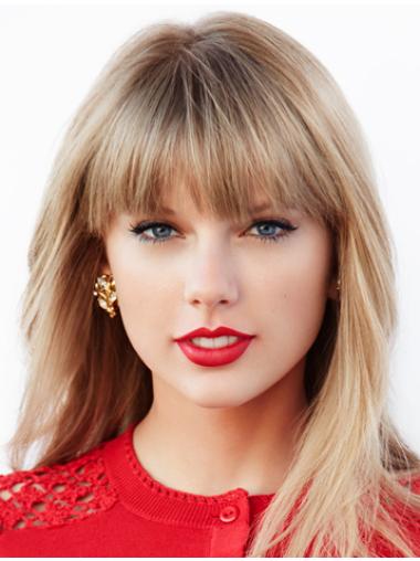 Blonde Straight 18 Inches Popular Taylor Swift Celebrity Lace Wigs