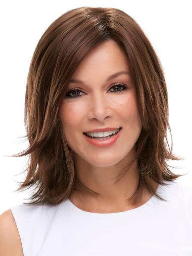 Good Synthetic Brown Medium Length Hair Wigs