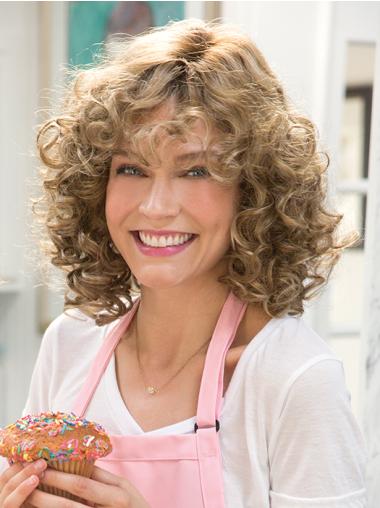 Shoulder Length 12 Inches Beautiful Curly Monofilament Wigs