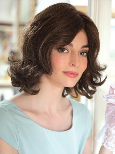 Wavy 12 Inches Designed Shoulder Length Layered Monofilament Wigs