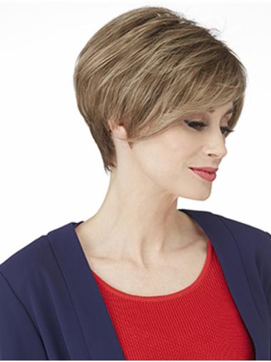 Sleek 6 Inches Synthetic Monofilament Short Wigs For Women