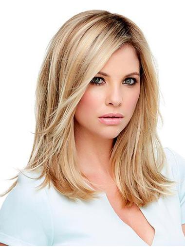 Online Blonde Medium Length Synthetic Wig