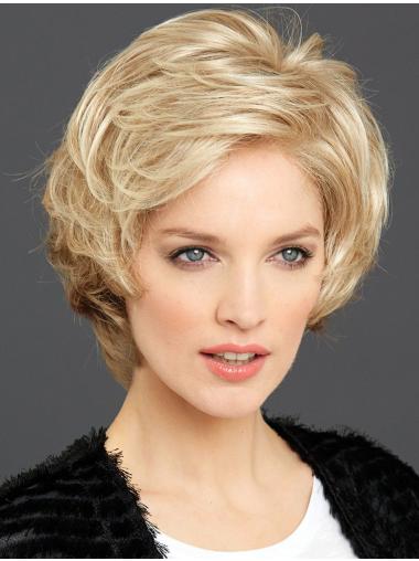 100% Hand-Tied Blonde Short Synthetic Great Glue Less Lace Wig