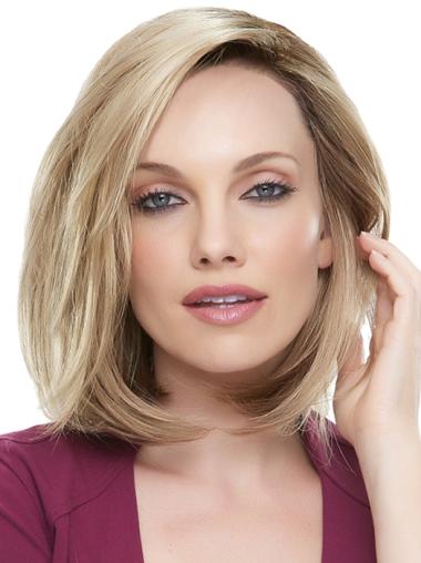 100% Hand-Tied Straight Shoulder Length Synthetic Perfect Blonde Lace Wigs