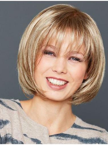 100% Hand-Tied Straight Chin Length Synthetic Gorgeous Blonde Lace Wigs