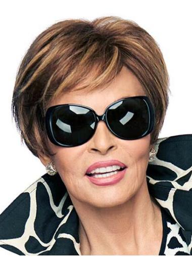 Brown 6 Inches Monofilament Short Wigs