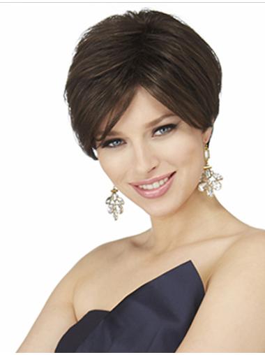 Brown Boycuts Straight 6 Inches Natural Short Wigs