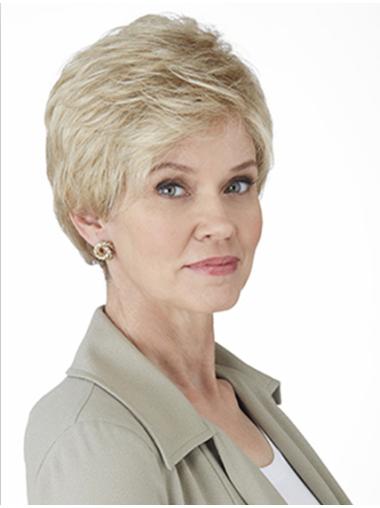 Best Curly Monofilament Womens Short Grey Wigs