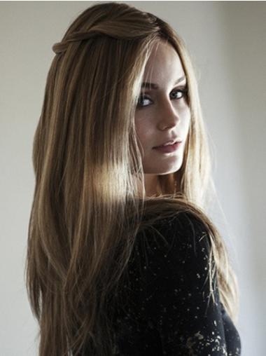 Blonde Straight Long No-Fuss Long Real Hair Wigs
