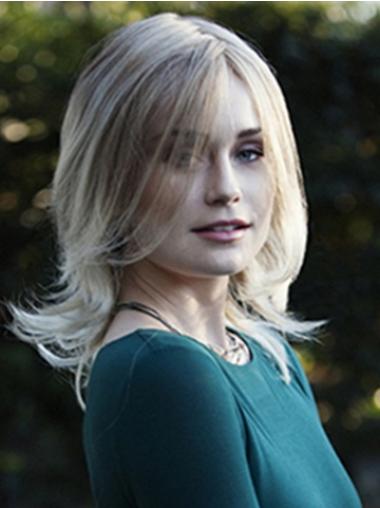 Layered Synthetic 14 Inches Blonde Medium Wig