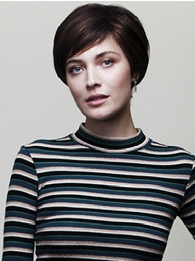 Brown Modern Best Short Wigs For Oval Face