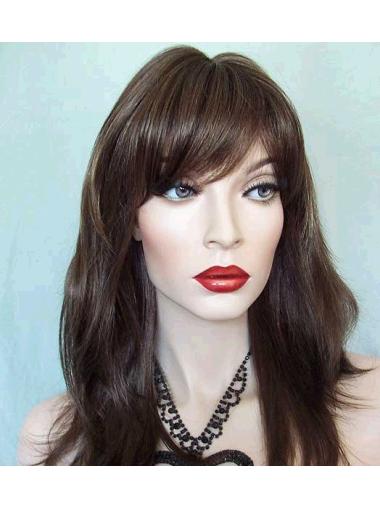 Fabulous Lace Front Straight With Bangs Cheap Nice Long Wigs