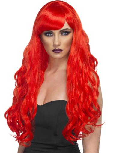 Red Long 24 Inches Good High End Synthetic Lace Front Wigs