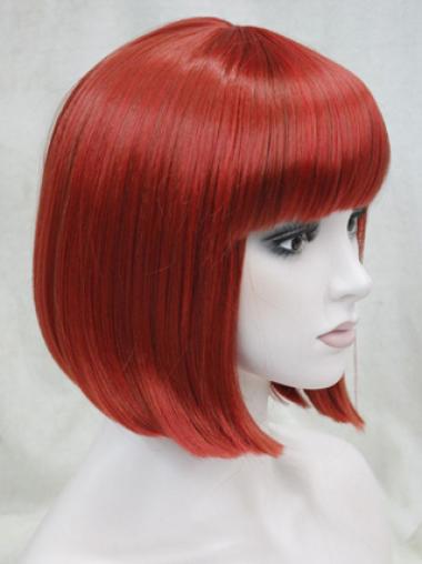 Chin Length Modern Natural Looking Red Hair Wigs