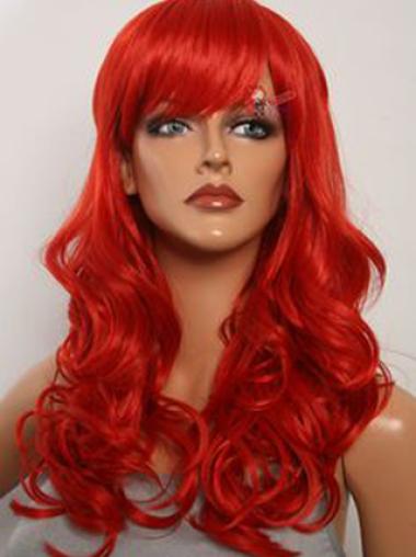 Red Long 20 Inches Fashion High Quality Soft Lace Synthetic Wigs