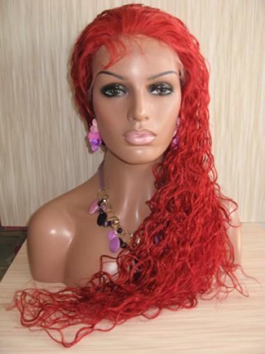 Red Long 22 Inches Popular Curly Lace Wigs
