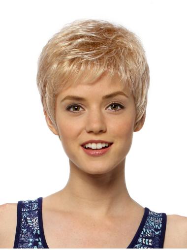 Blonde Boycuts Natural Short Wig Straight Hair