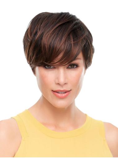 Brown Boycuts 6 Inches Affordable Cheap Synthetic Lace Wigs