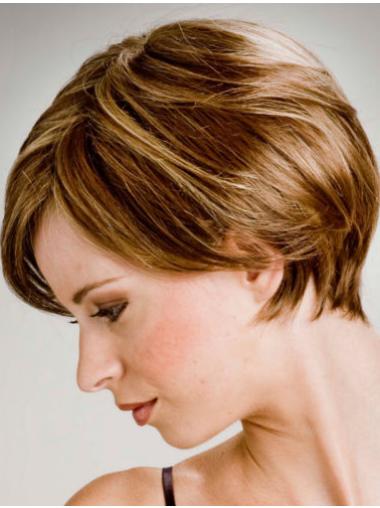 Convenient 8 Inches Synthetic Blonde Brown Short Wigs