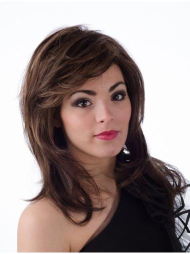 With Bangs Shoulder Length Synthetic Ideal Straight Monofilament Wig