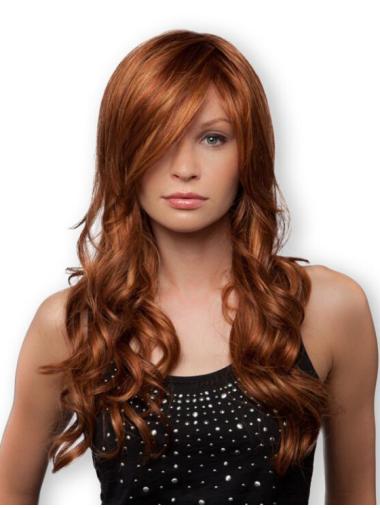 With Bangs Long 20 Inches Convenient Monofilament Part Curly Wigs