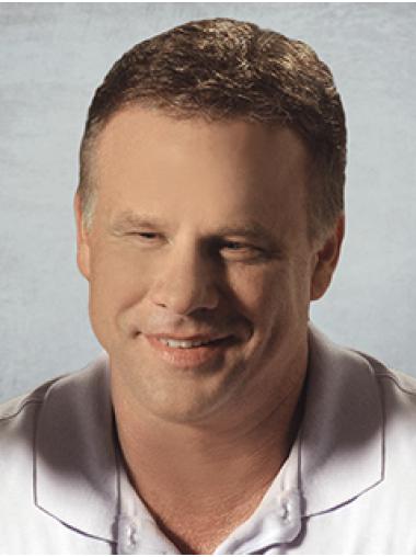 Short Monofilament Trendy Straight Men Toupees Wholesalers