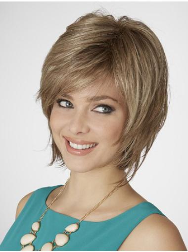 Great Synthetic Blonde 10 Inches Natural Wigs Straight Cut Bobs