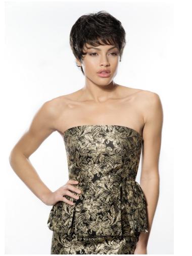 Monofilament 6 Inches Short Wavy Classic Synthetic Wigs For Black Hair