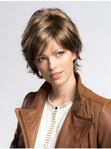 Chin Length Synthetic 8 Inches Hairstyles Blond Monofilament Wig