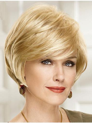 Chin Length Bobs Blonde Medium Length Synthetic Wig